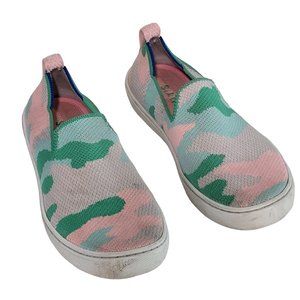 Rothy's The Kids Sneaker Size 2 Cotton Candy Camo Fabric Slip On Casual Shoes